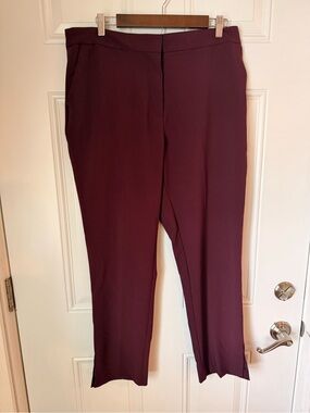 Calvin Klein Women's Wine Straight-Leg Trousers